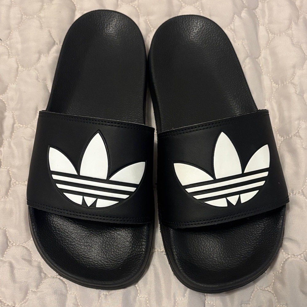 Adidas Black and White Logo Slides